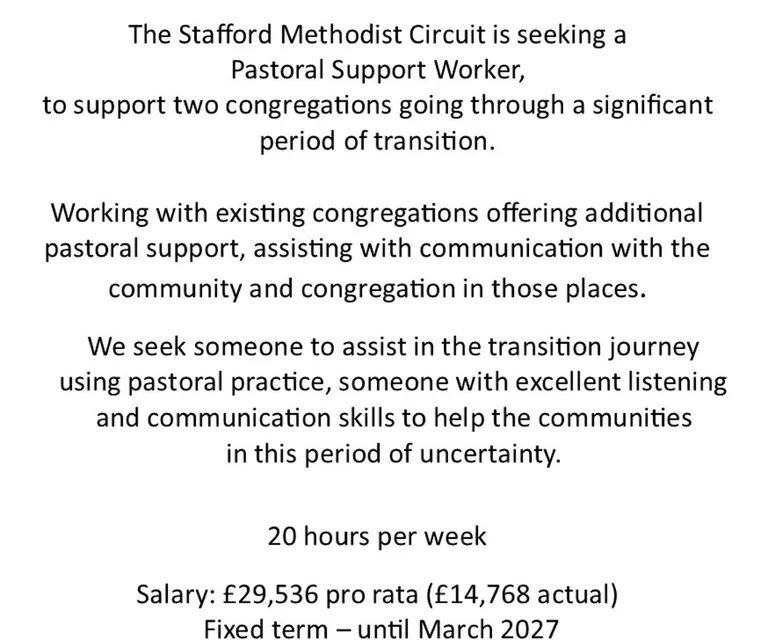 Pastoral Worker Advert