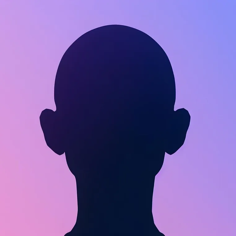 Silhouette of a Head in Minimalist Dark and Light