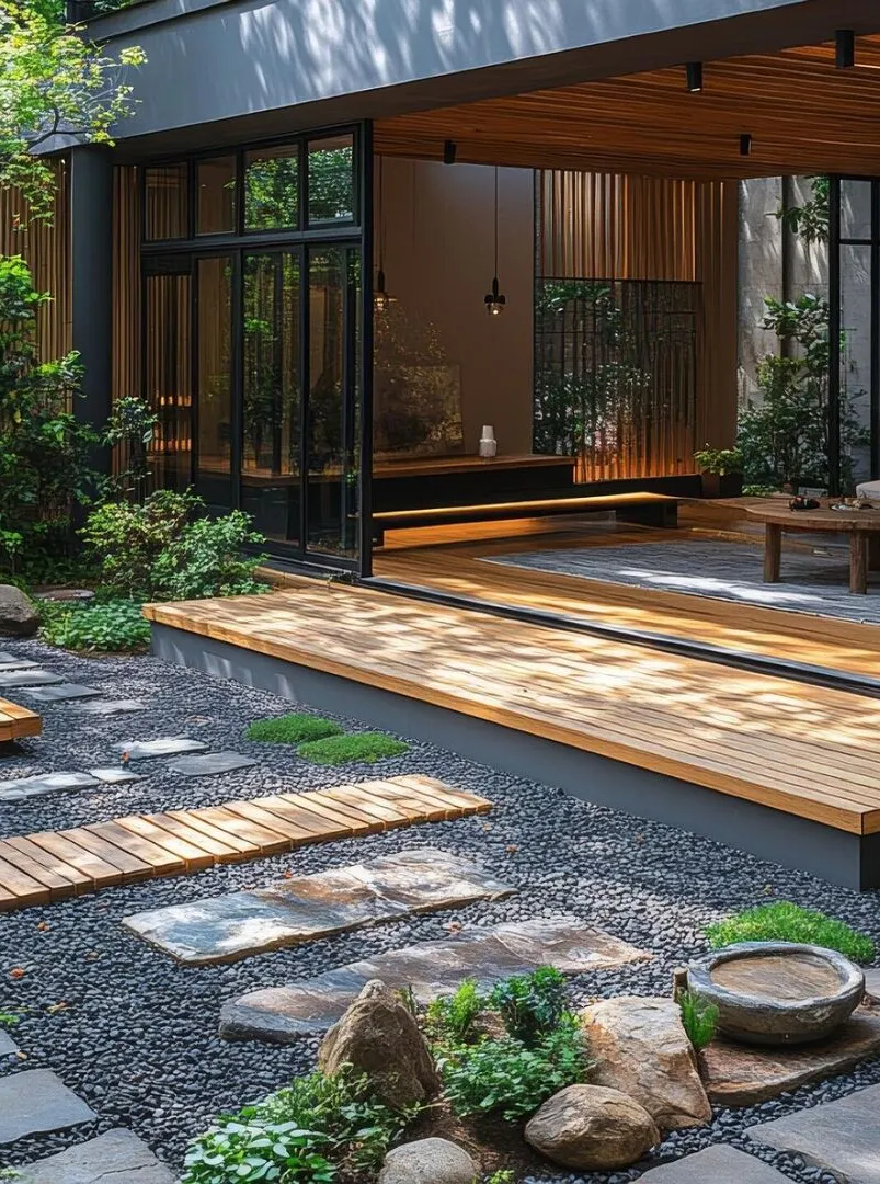 Tranquil Outdoor Courtyard with Contemporary Architectural E