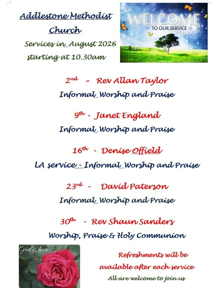 August 2026 Sunday Services