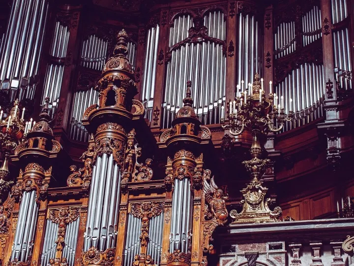 The restored pipe organ at Upper Branton