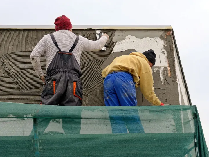 Workers, construction, building, plastering