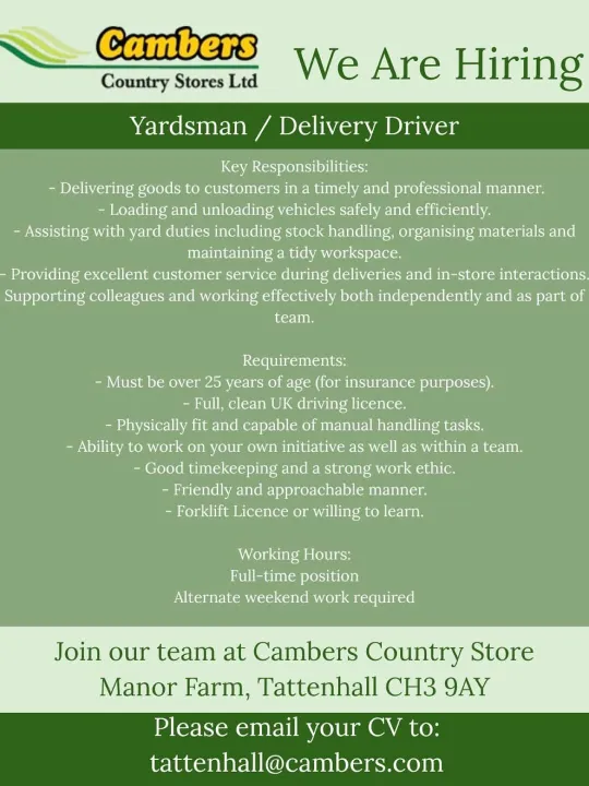 Cambers Job Vacancy