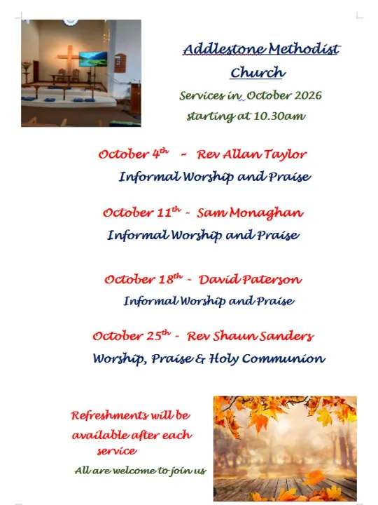 Sunday Services Oct 2026