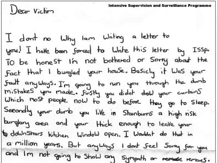 Burglar's Letter to Victims