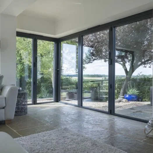Dark grey aluminium bifold doors