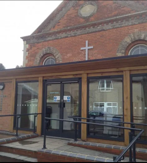 Outside church