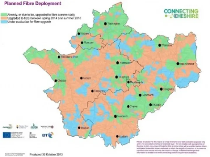 Connecting Cheshire map
