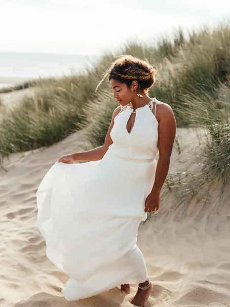 pleated chiffon beach look fortuny tiered skirt P