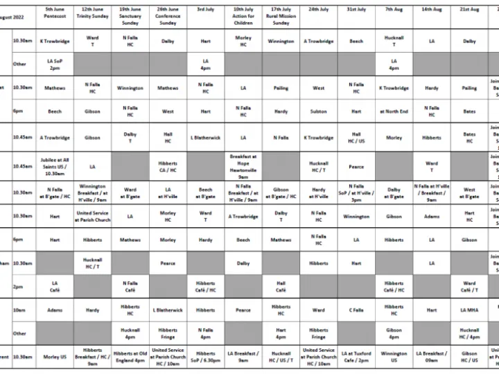 June-August Plan