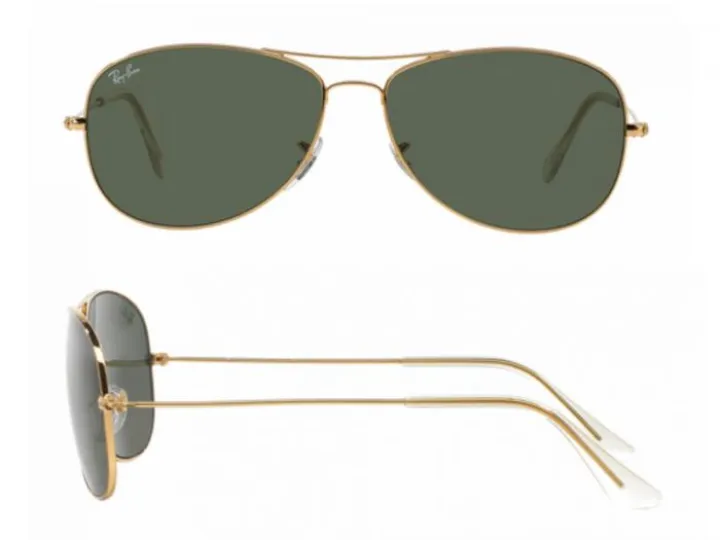 rb3362_001_shot2 Ray-Ban Cockpit Gold with Crystal Green Lenses