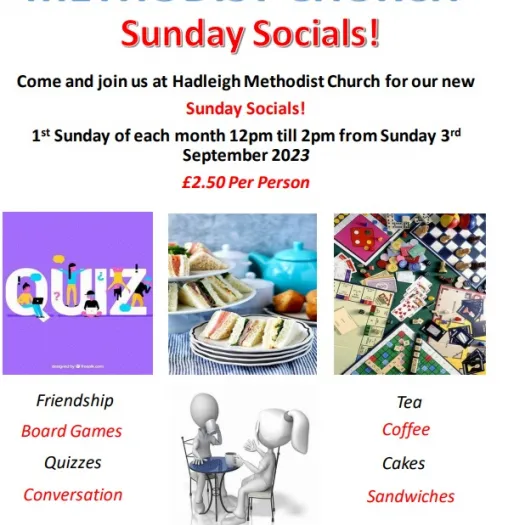 Hadleigh Sunday Socials from Sept 2023