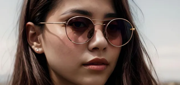 Woman wearing round glasses