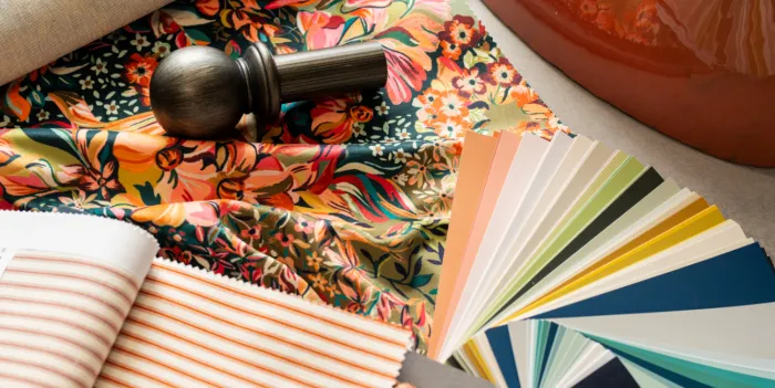 A display of designer fabrics
