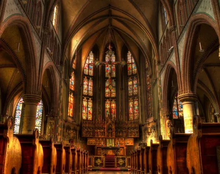 Church, altar, pews