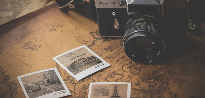 Camera, photographs, souvenir