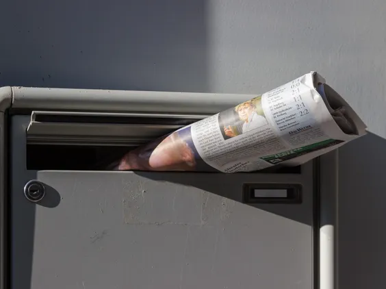 Newspaper, newspaper delivery, letter box
