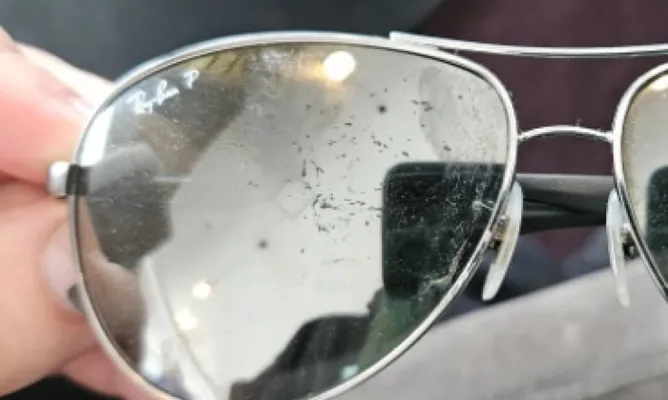 Scratched lens on Ray-ban sunglasses