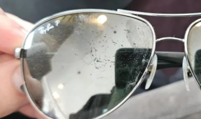 Scratched lens on Ray-ban sunglasses
