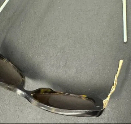 Damaged arm on sunglasses