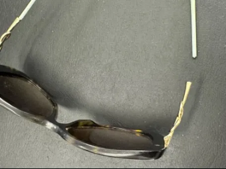 Damaged arm on sunglasses
