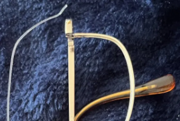 Broken metal eyewear frame