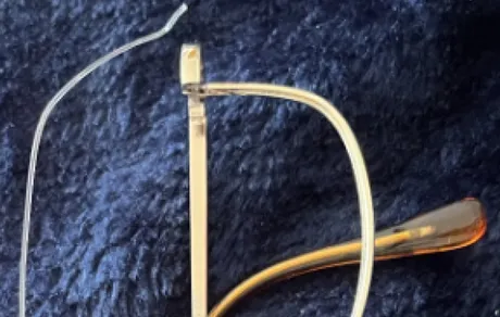 Broken metal eyewear frame