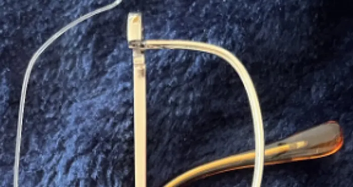 Broken metal eyewear frame