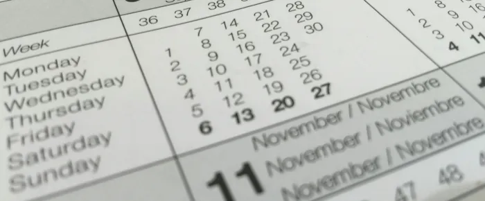 White Calendar