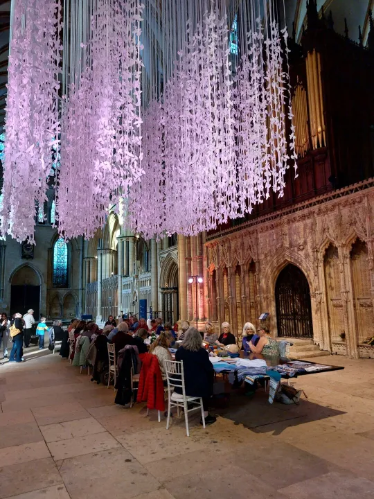 Dunston knitters at Lincoln Cathedral