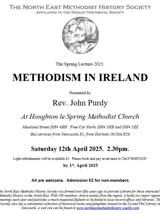 North East Methodist History Society Spring Lectur