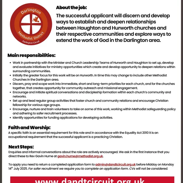 Church Community Development Worker