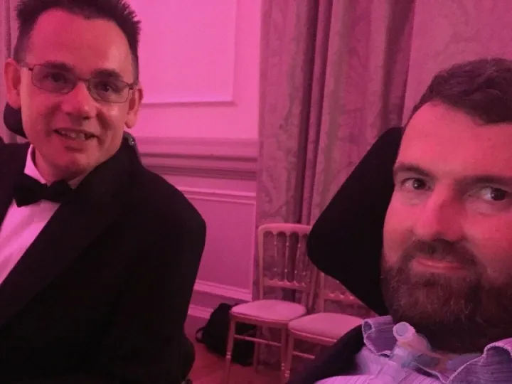 Paul and Euan attending an award event in recognition of Disabled Access Day's campaigning