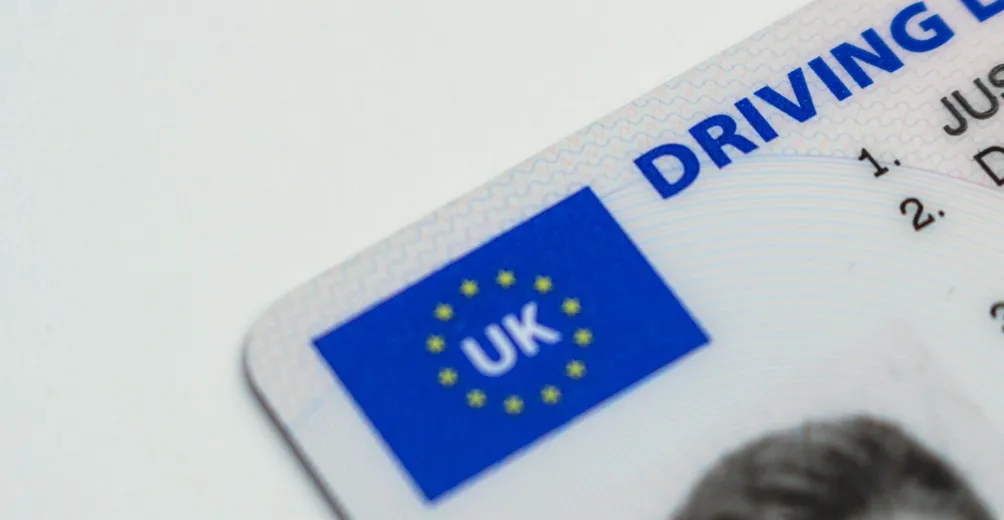 Detailed photo of a UK driving license showcasing