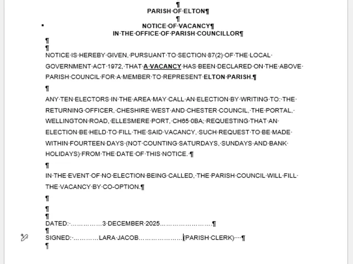 Dec 2025 Vacancy Notice