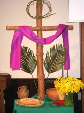 1- Lenten Cross – symbols are added each week at Trinity