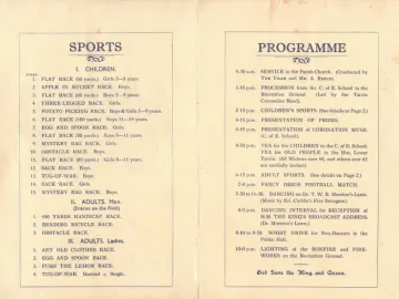 1937 Coronation Programme INSIDE