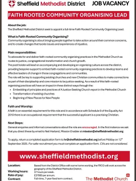 Faith Rooted Community Organiser