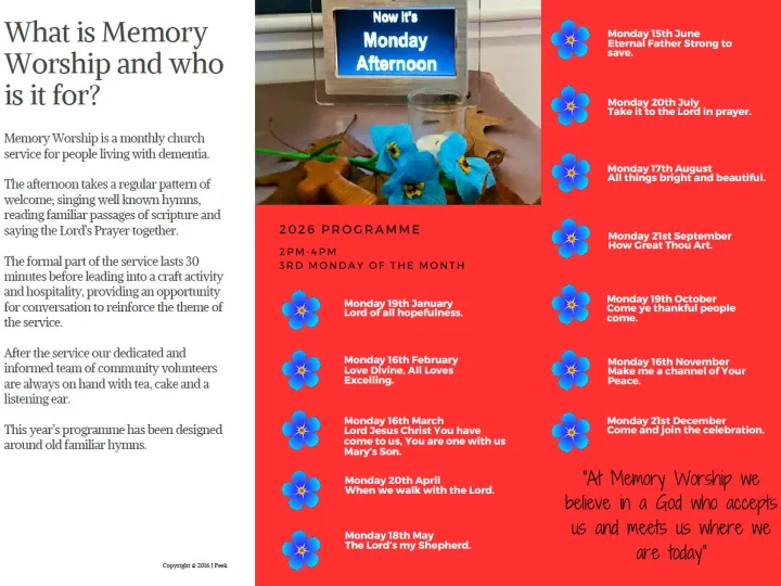 Wesley Memory Worship 2026 Programme