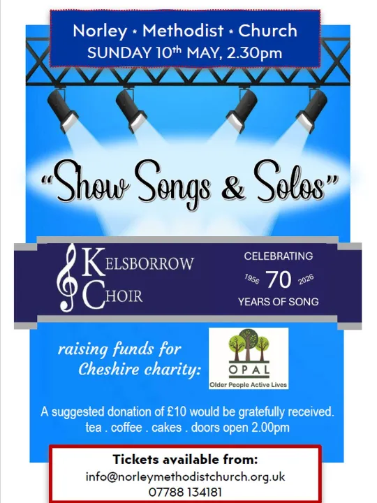 Norley Choir concert Fundraiser 10th May