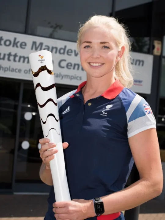 Pamela Relph MBE with torch