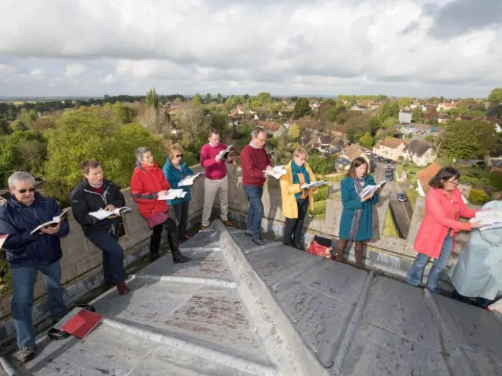 Witchert Chorale atop Long Crendon Church Tower