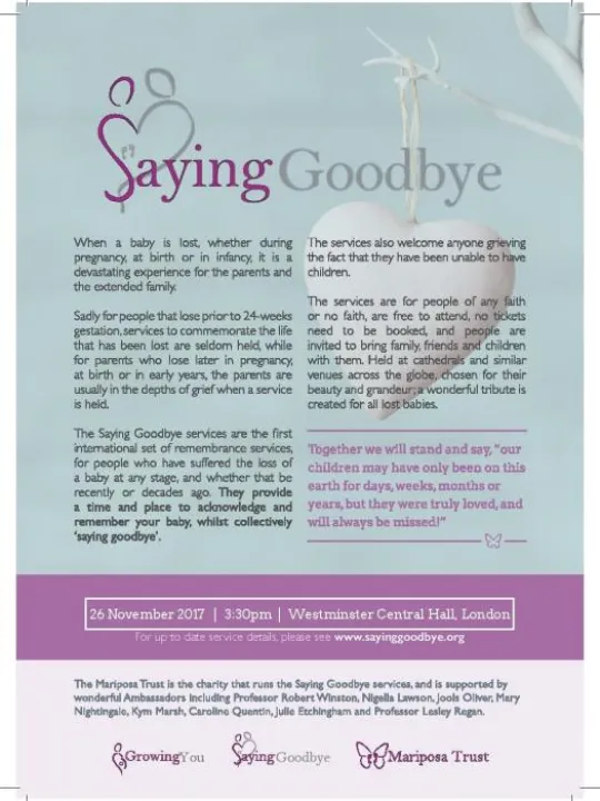 Saying Goodbye Service 2017 – London