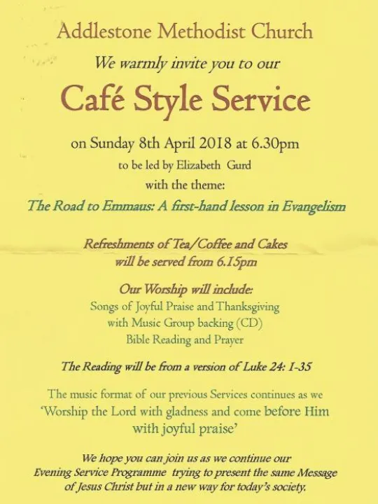 Cafe Style Service – April 18