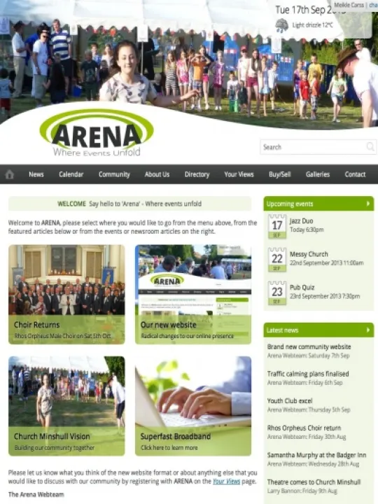 Arena Home Page