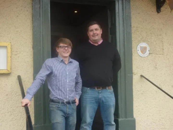 Richard Chamberlain & Moe Jones outside G & D