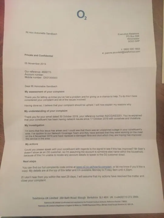 Letter – Response to Phone outage Problem Img 3316 (1)