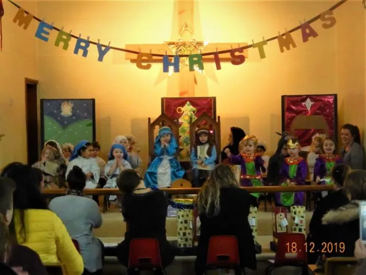 The Nativity in progress