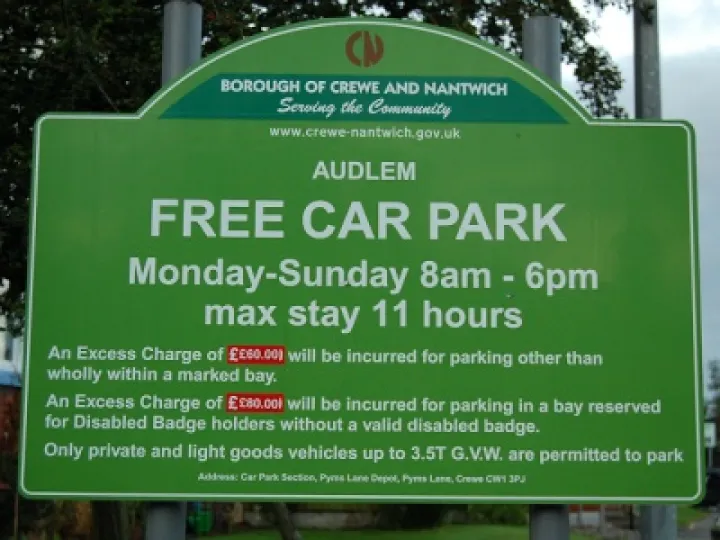 Sign car park