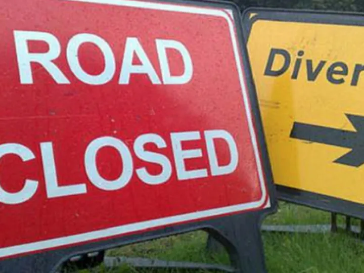 Road Closed Diversion Sign